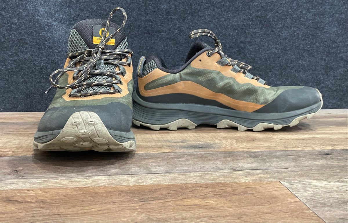 Merrell Moab Speed Brown Green Black Men's Hiking Shoes Size 9.5