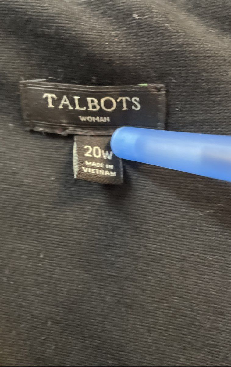 Talbots Woman Women's Black Short Sleeve V-Neck Sheath Dress Size 20W