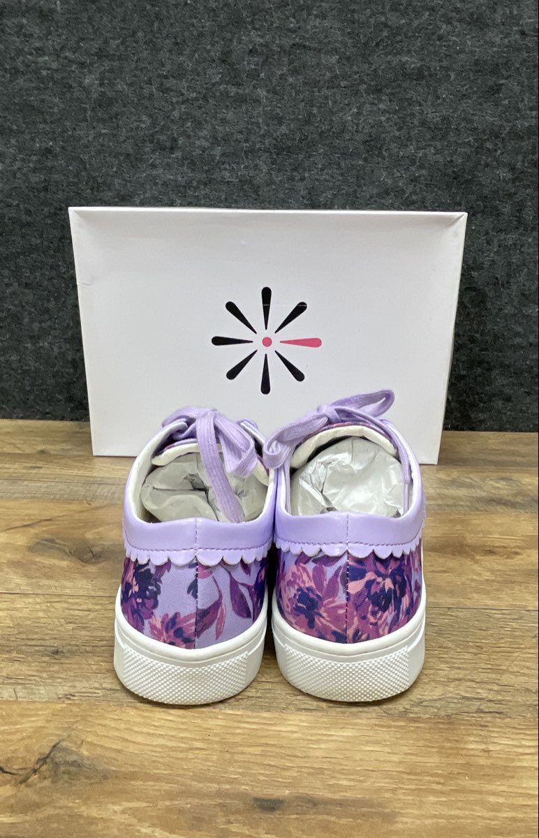 Isaac Mizrahi Live! IMBubble Purple Floral Scalloped Women's Sneakers Size 8