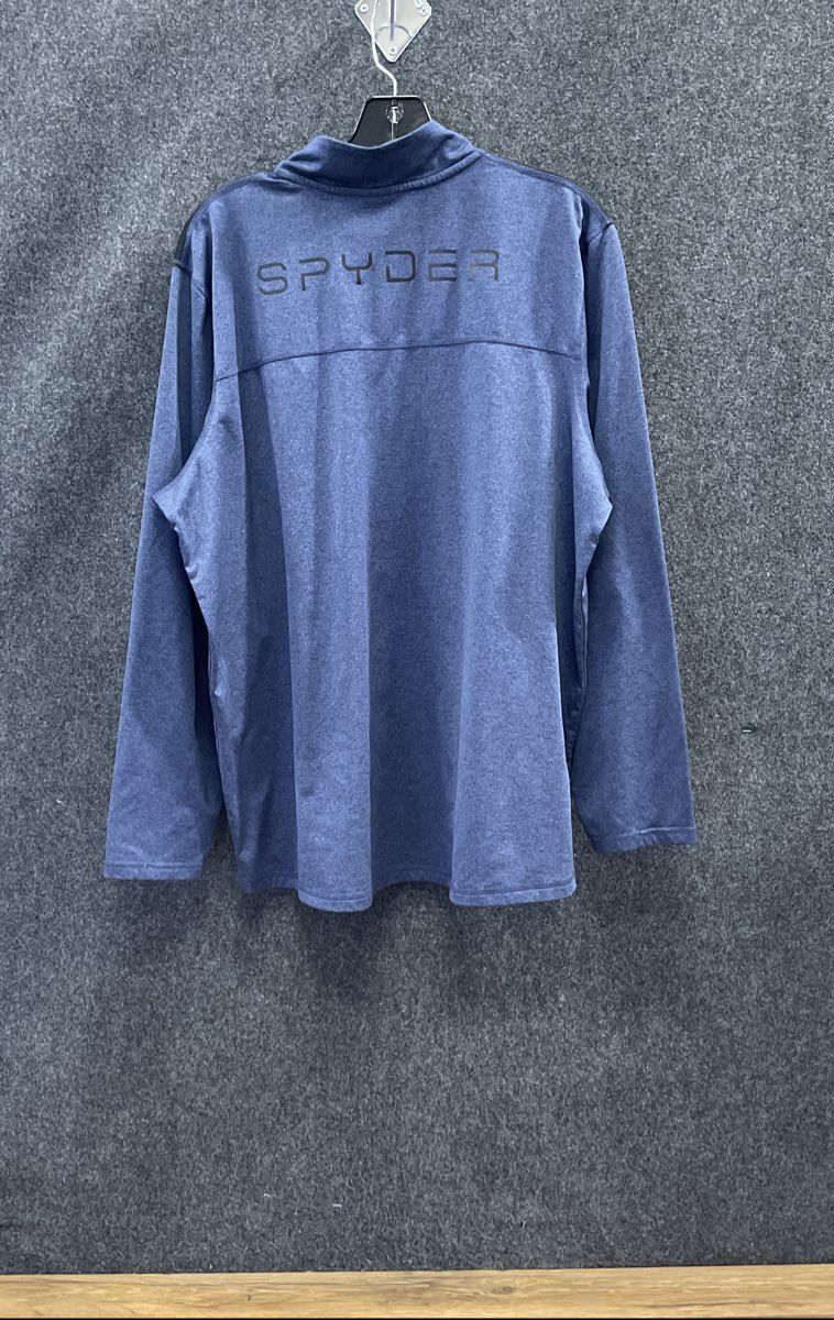Spyder Men's Blue Quarter Zip Activewear Pullover Mock Neck Long Sleeve Sz L