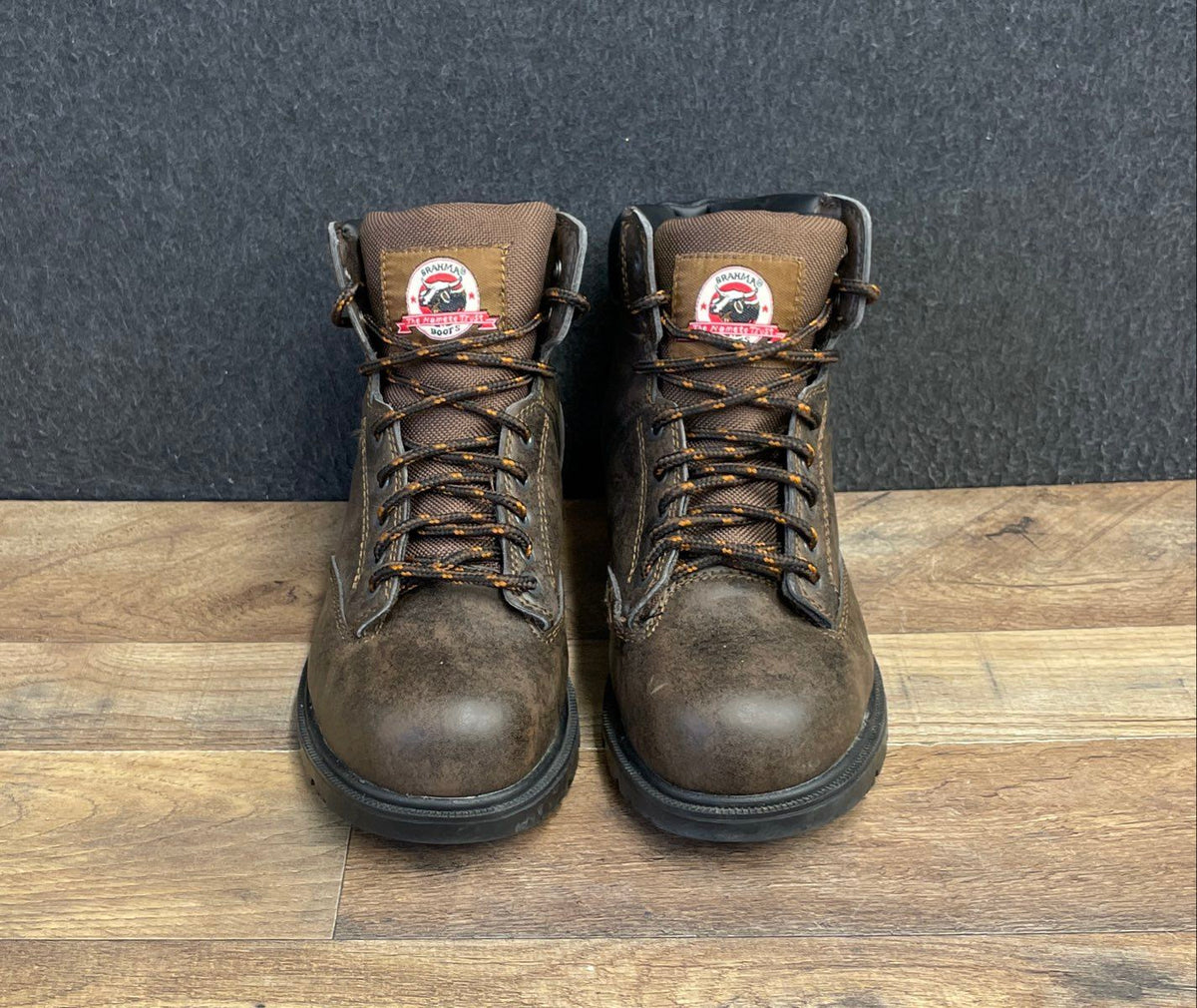 Brahma Raid Steel Toe Brown Lace Up Work Safety Boots Men's Size 7
