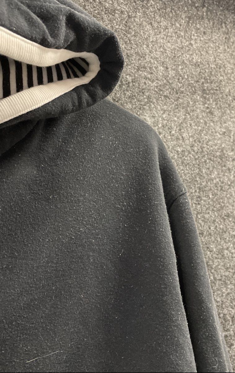 Vintage Y2K Lauren Ralph Lauren Women's Black Striped Hood Full Zip Hoodie 1X