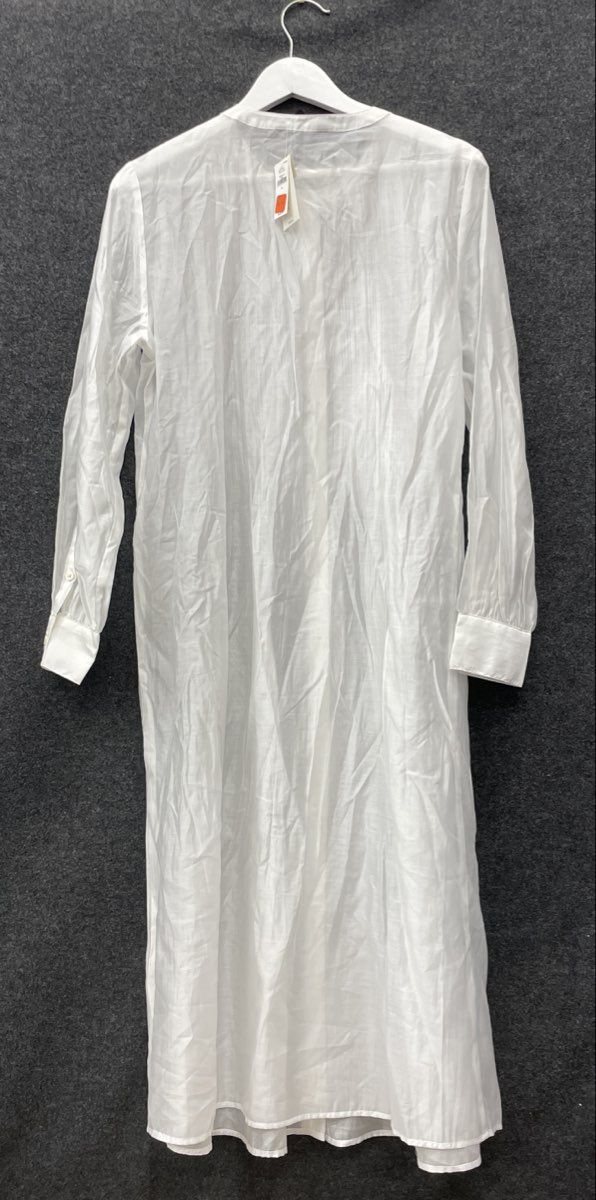 Banana Republic Women's White Pintuck Pleat Long Sleeve Tunic Blouse NWT Sz M