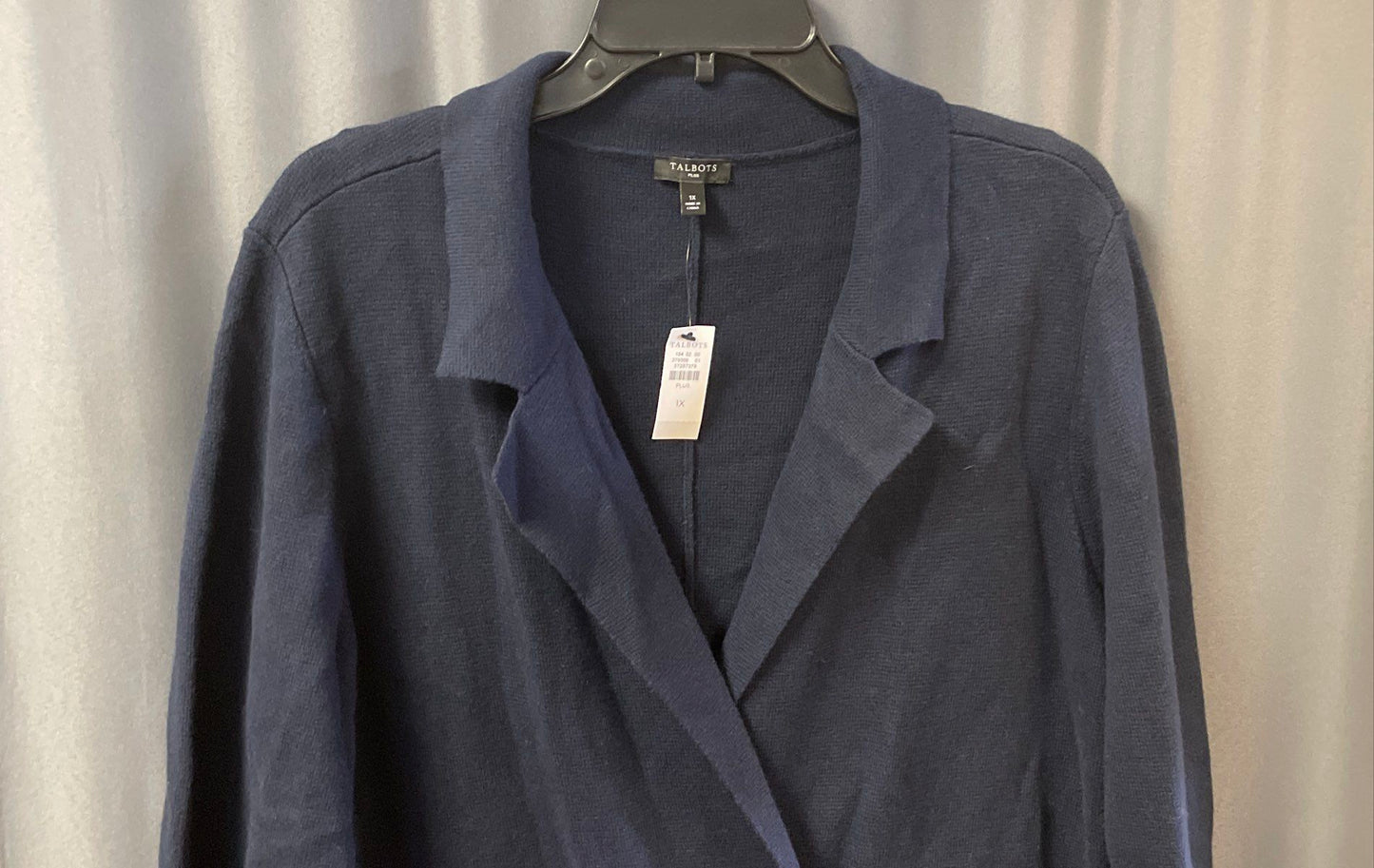 Talbots Women's Navy Blue Double Breasted Cardigan Gold Crest Plus Sz 1X NWT