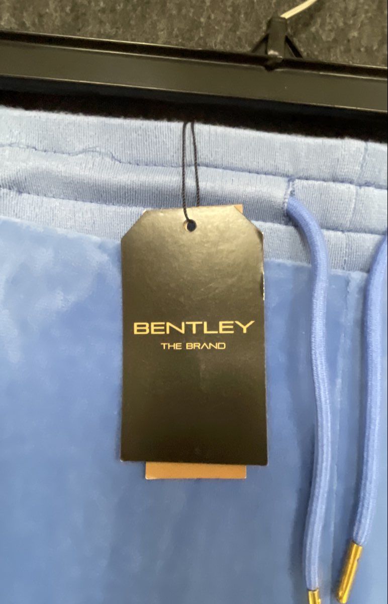 Bentley The Brand Women's Baby Blue Velour Joggers Sweatpants NWT Sz L
