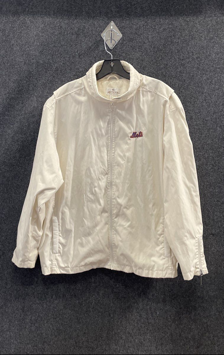Vintage Antigua New York Mets MLB Women's Full Zip Jacket Cream Sz XL