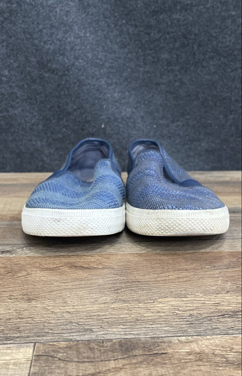 Lauren Ralph Lauren Blue Woven Canvas Slip On Sneakers Women's Size 10