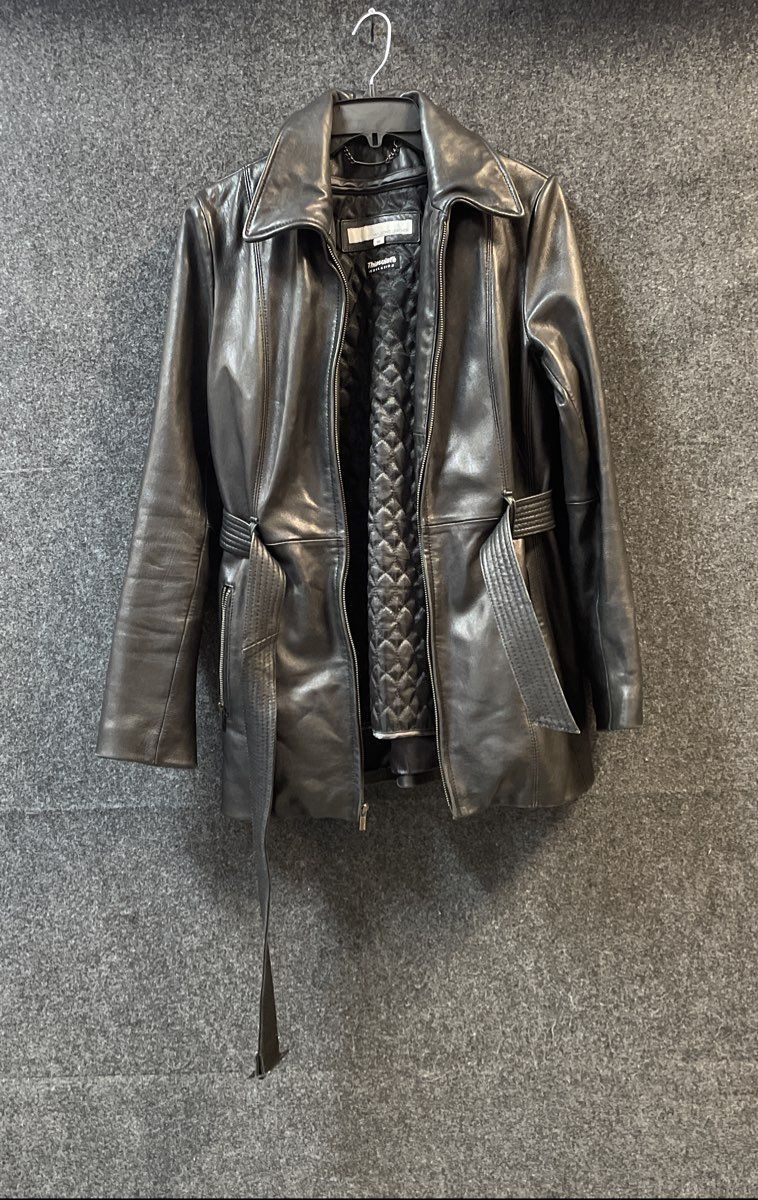 Wilsons Leather Women's Black Thinsulate Insulated Belted Coat Jacket Sz M