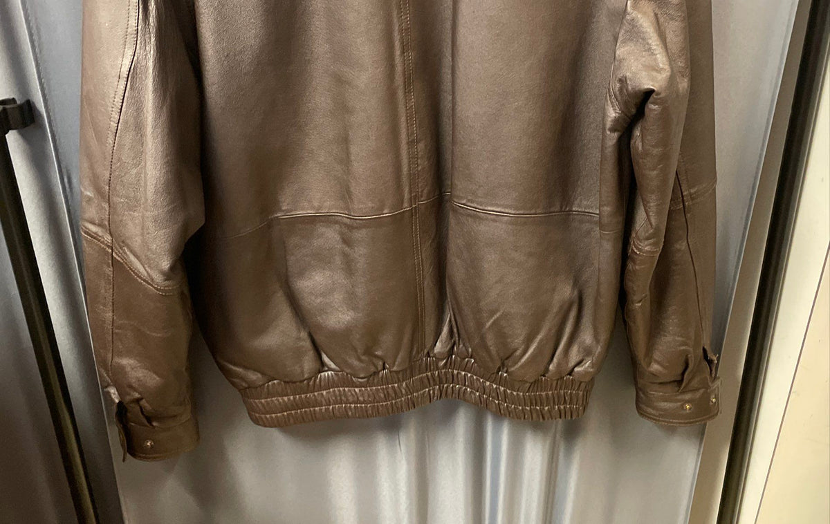 Towncraft Men's Brown Pig Nappa Leather Bomber Jacket Sz LXT Extra Tall