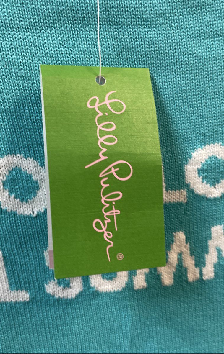 Lilly Pulitzer Women's Marielle Sweater Aqua How Long Til Summer NWT S