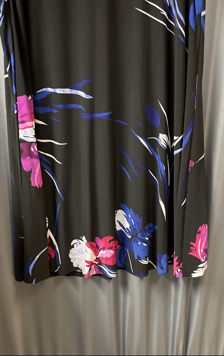 Lauren Ralph Lauren Women's Black Floral Print Sleeveless Shift Dress Size 12