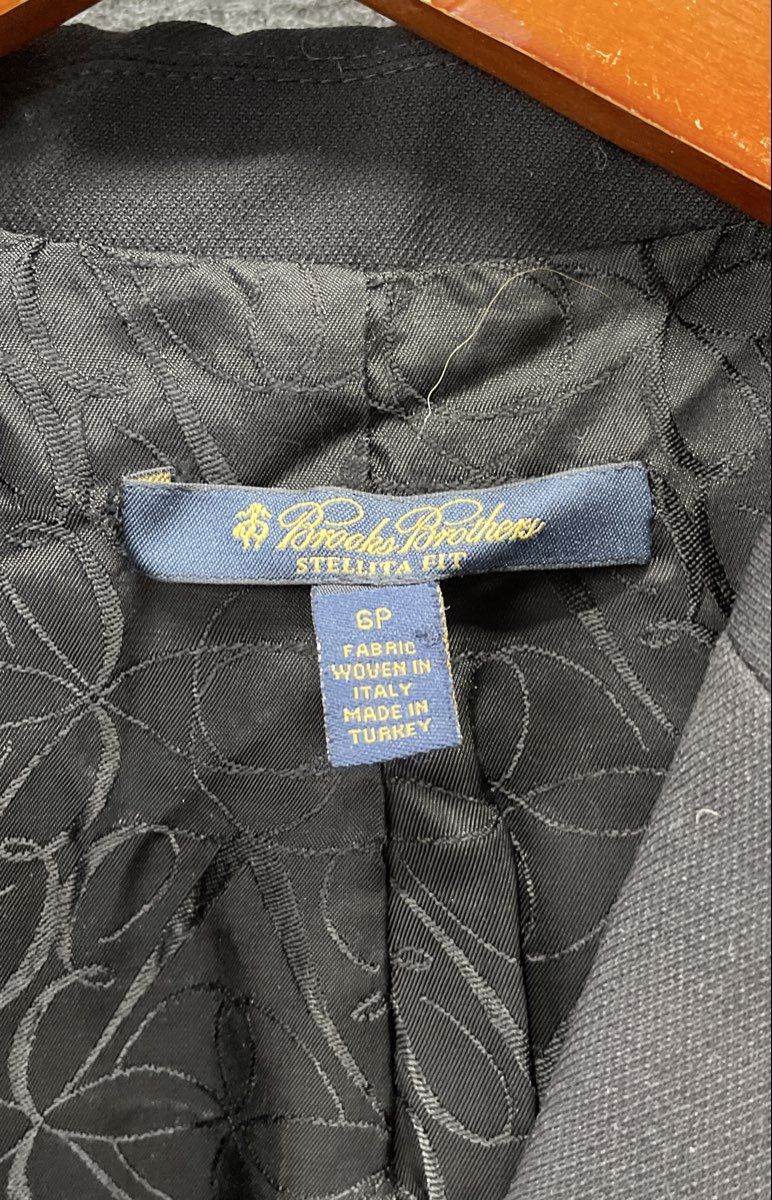 Brooks Brothers Women's Black Stellita Fit Suit Jacket Blazer Italian Fabric 6P