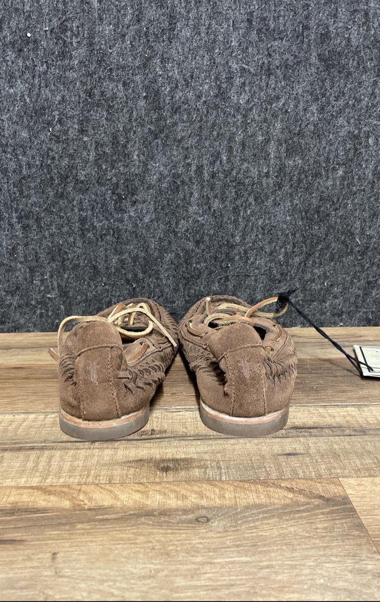 Frye Quincy Woven Boat Brown Leather Moccasin Shoes Size 5.5 M