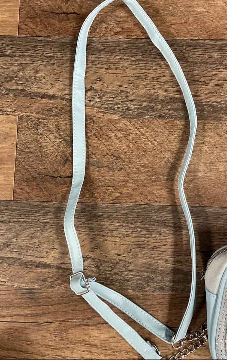 Juicy Couture Kids Light Blue Velour Rhinestone Mini Backpack Crossbody Bag