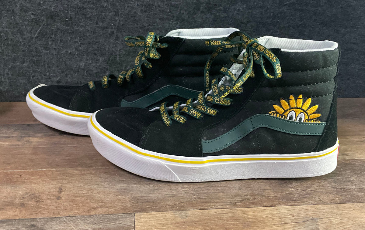 Vans Sk8-Hi ComfyCush Sunflower Black Green High Top Sneakers Size Men's 9.5