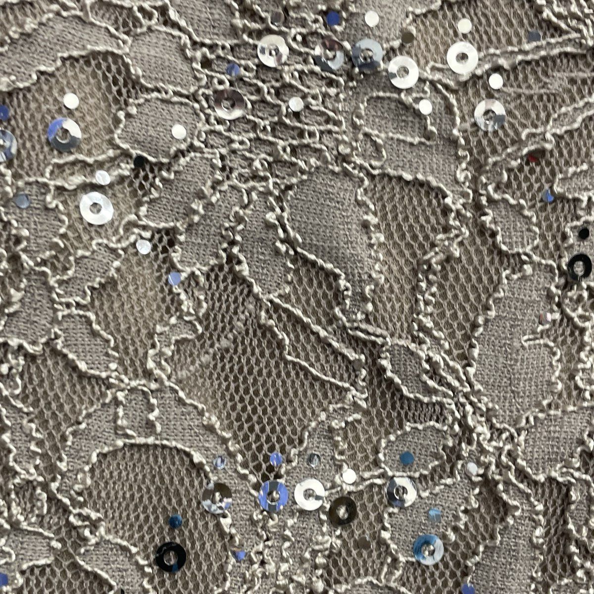 Scarlett Women's Taupe Lace Sequined Sheer Sleeve Cocktail Dress Sz 16T NWT