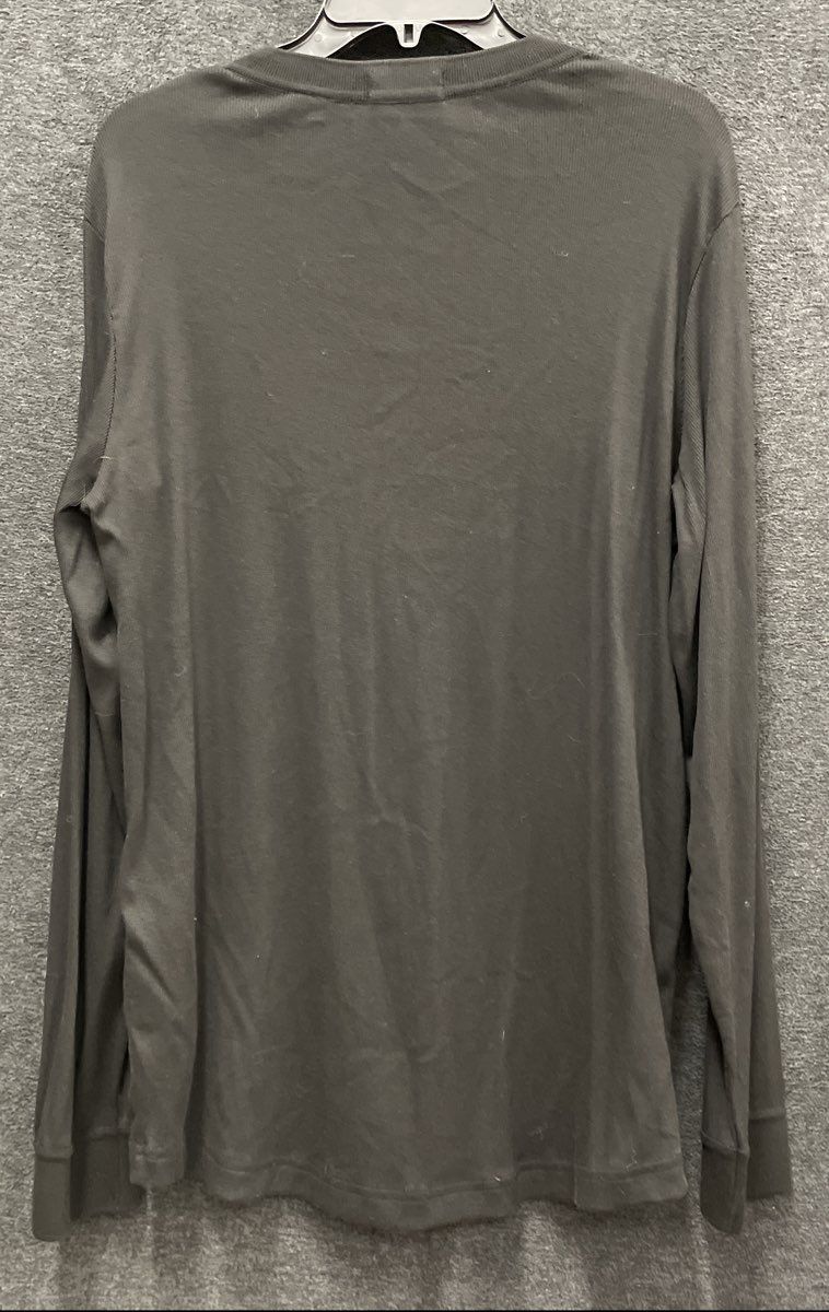 Theory Men's Miller Henley Black Studio Rib Long Sleeve Shirt Size XL NWT