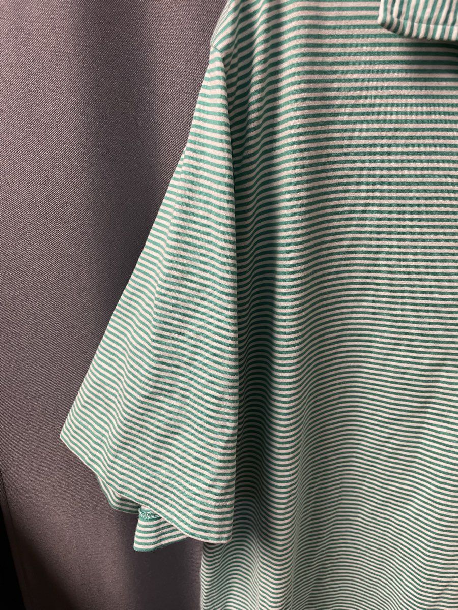 Polo Golf Ralph Lauren Men's Green Striped Vintage Lisle Pima Cotton Polo Sz L