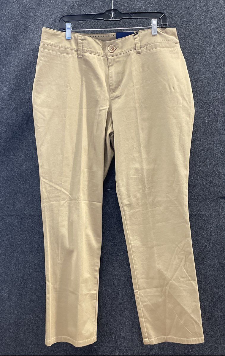 Lane Bryant Women's Khaki Straight Leg Cotton Blend Pants Sz 16 Average NWT
