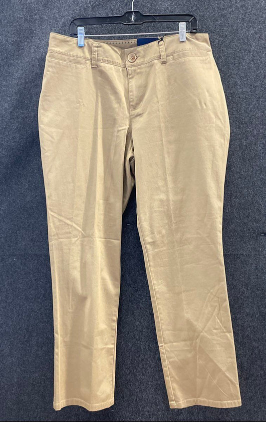 Lane Bryant Women's Khaki Straight Leg Cotton Blend Pants Sz 16 Average NWT