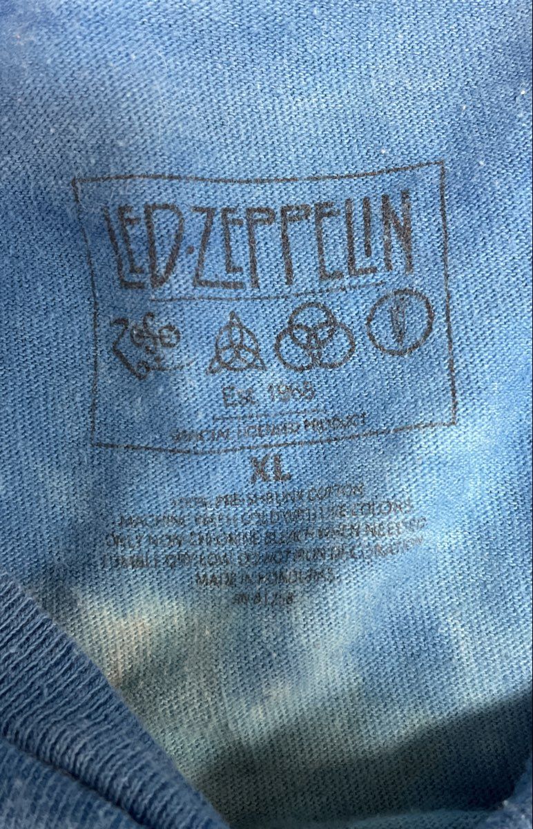Led Zeppelin 1975 U.S. Tour T-Shirt Icarus Tie Dye Official Reprint Sz XL