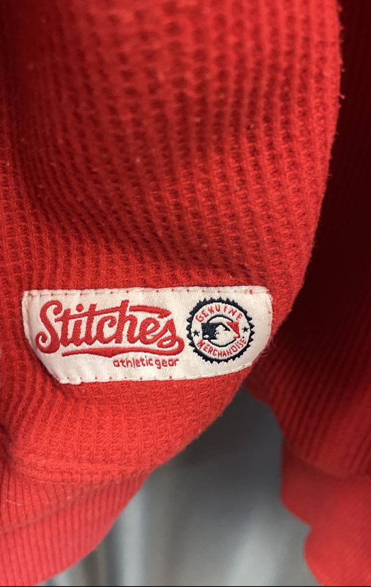 Stitches Men's Philadelphia Phillies Red Waffle Knit Thermal Full Zip Hoodie XL