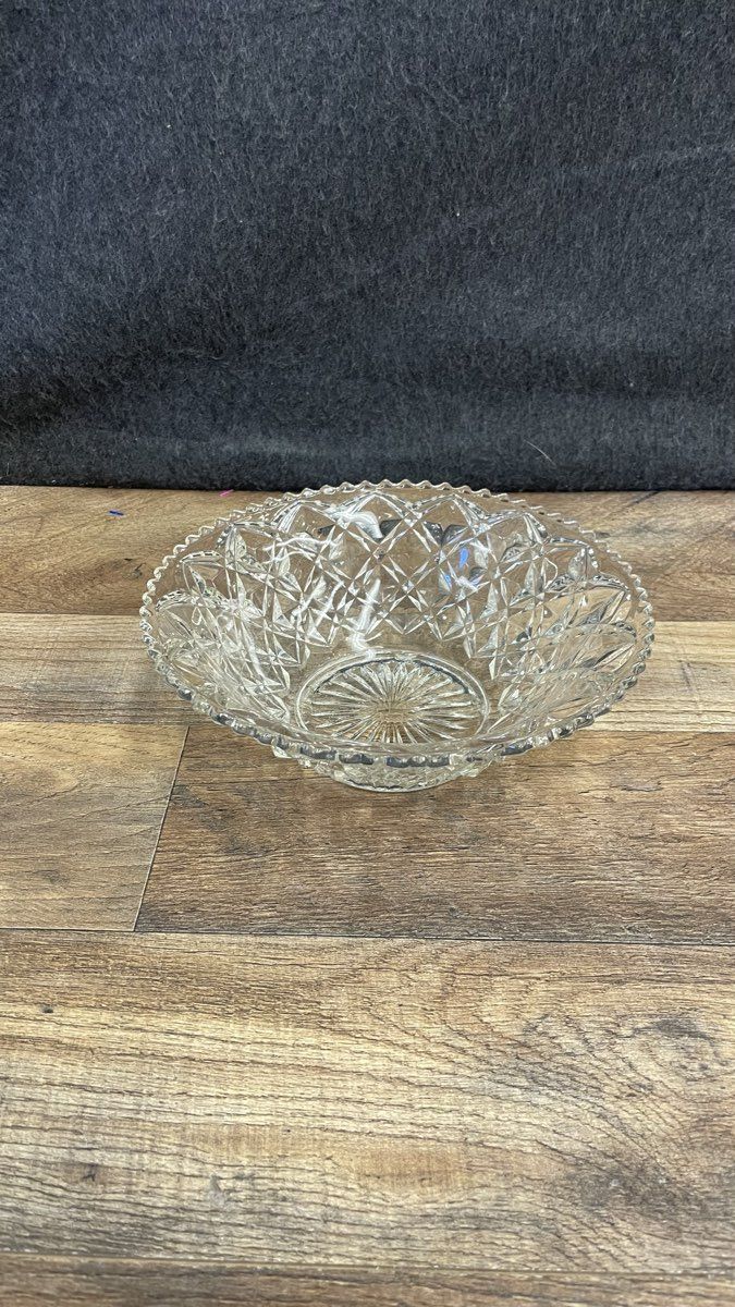 Vintage Style Cut Glass Crystal Bowl