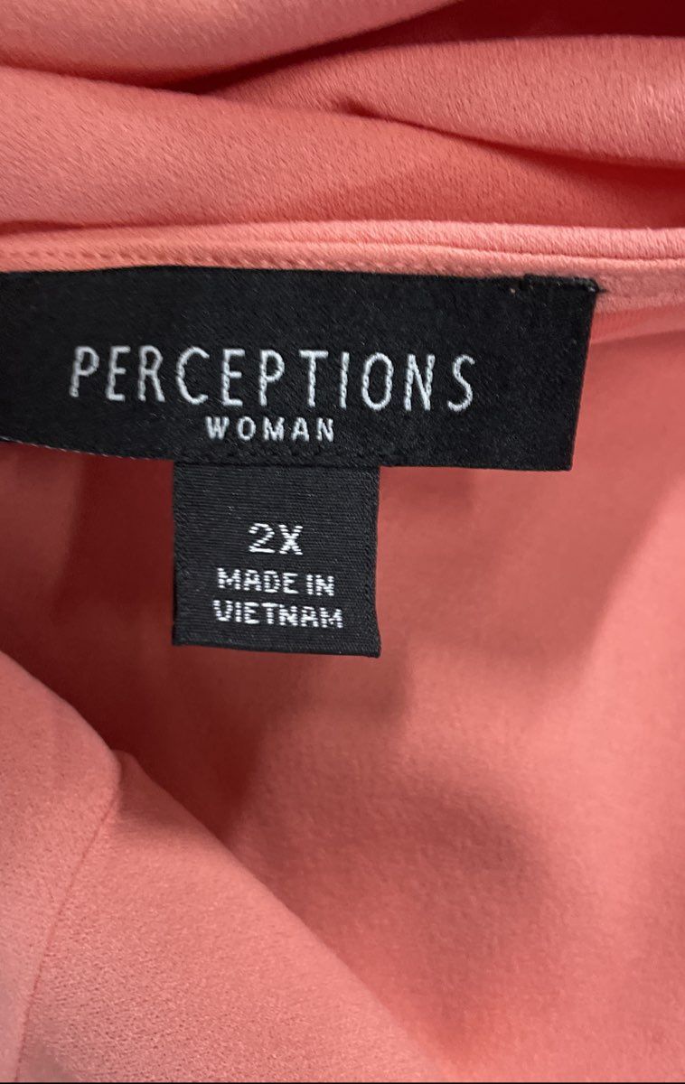 Perceptions New York Women's Coral Bell Sleeve Open Front Topper Sz 2X NWT