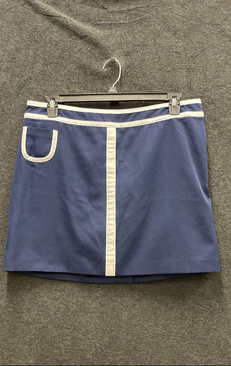 IZOD Golf Women's Navy Blue White Trim Athletic Golf Skort Sz 12
