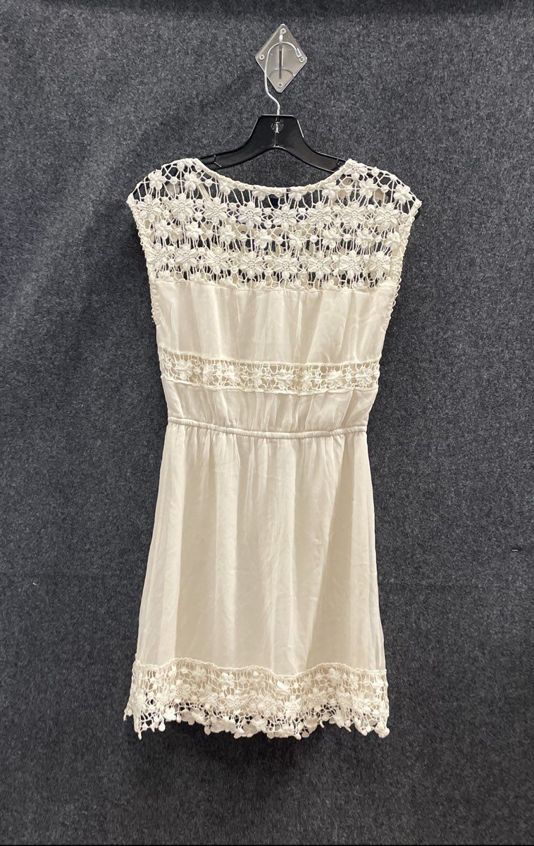 American Eagle Outfitters Women's White Floral Crochet Sleeveless Dress Sz XS