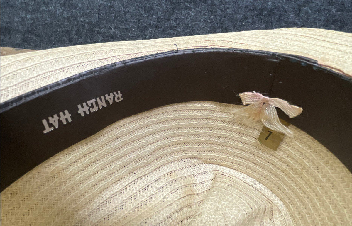 Lot of 2 Ranch Hat Men's Western Cowboy Natural Woven Straw Hats Sz 7