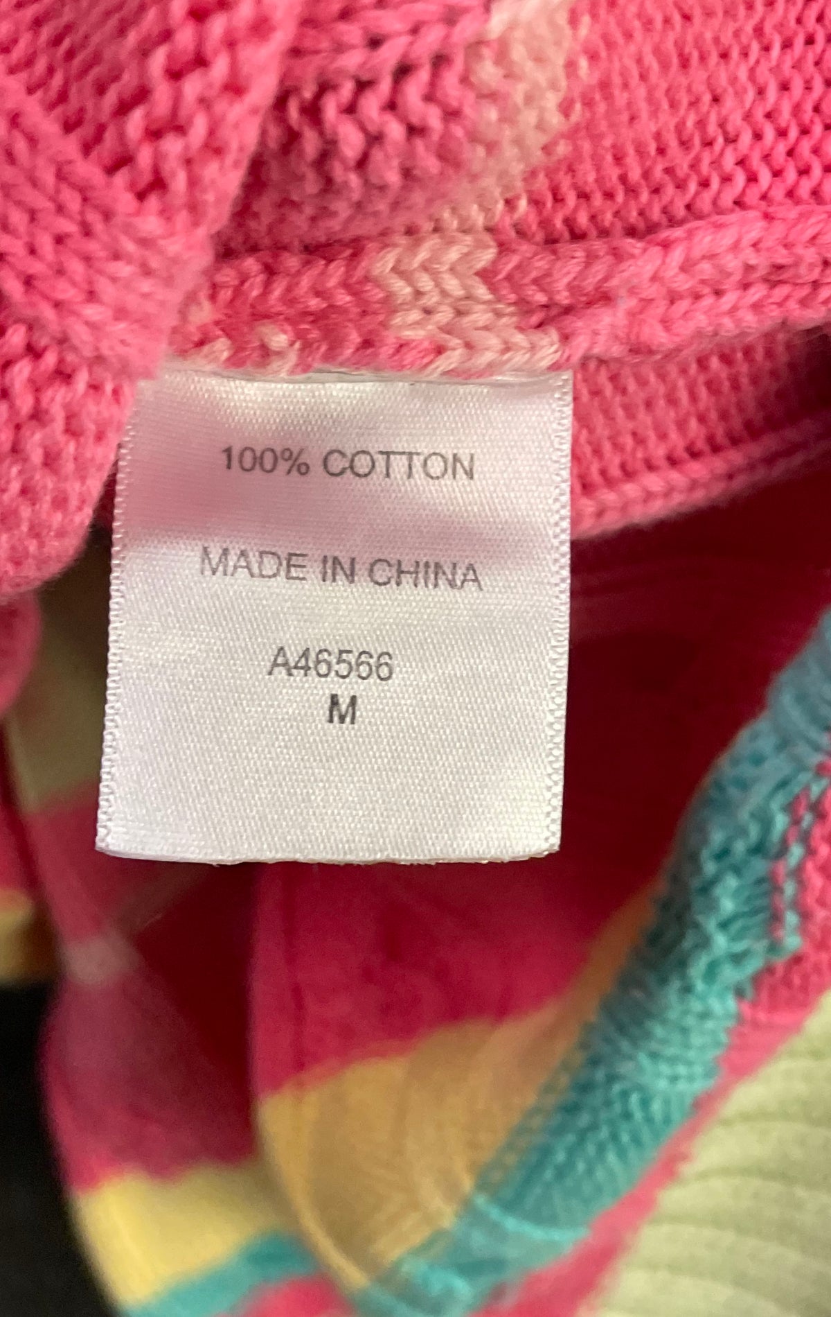 Appleseed's Women's Crewneck Sweater Multicolor Pastel Striped Cable Knit Sz M