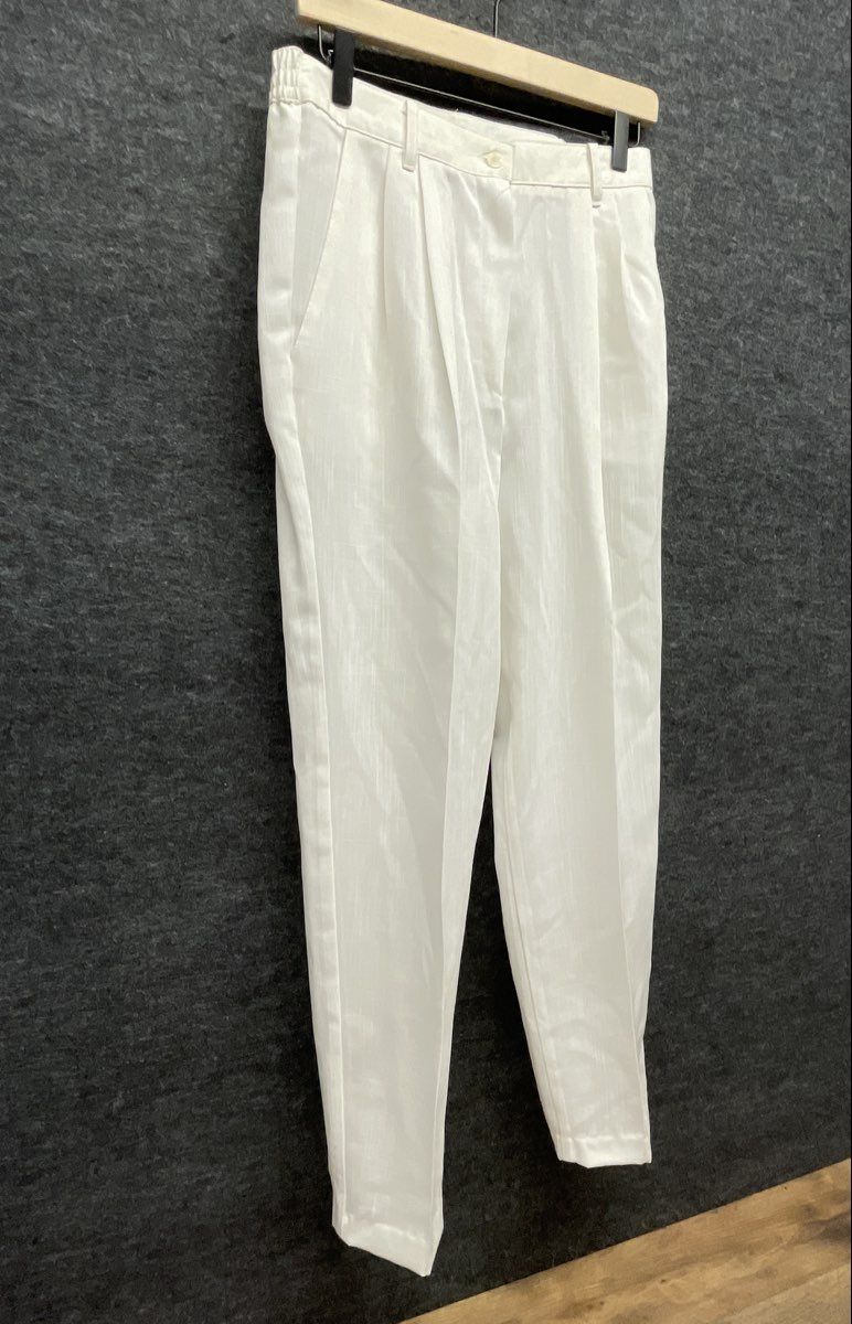 Vintage 90s Sag Harbor Petite Black Velvet Top White Pants Set Sz PM