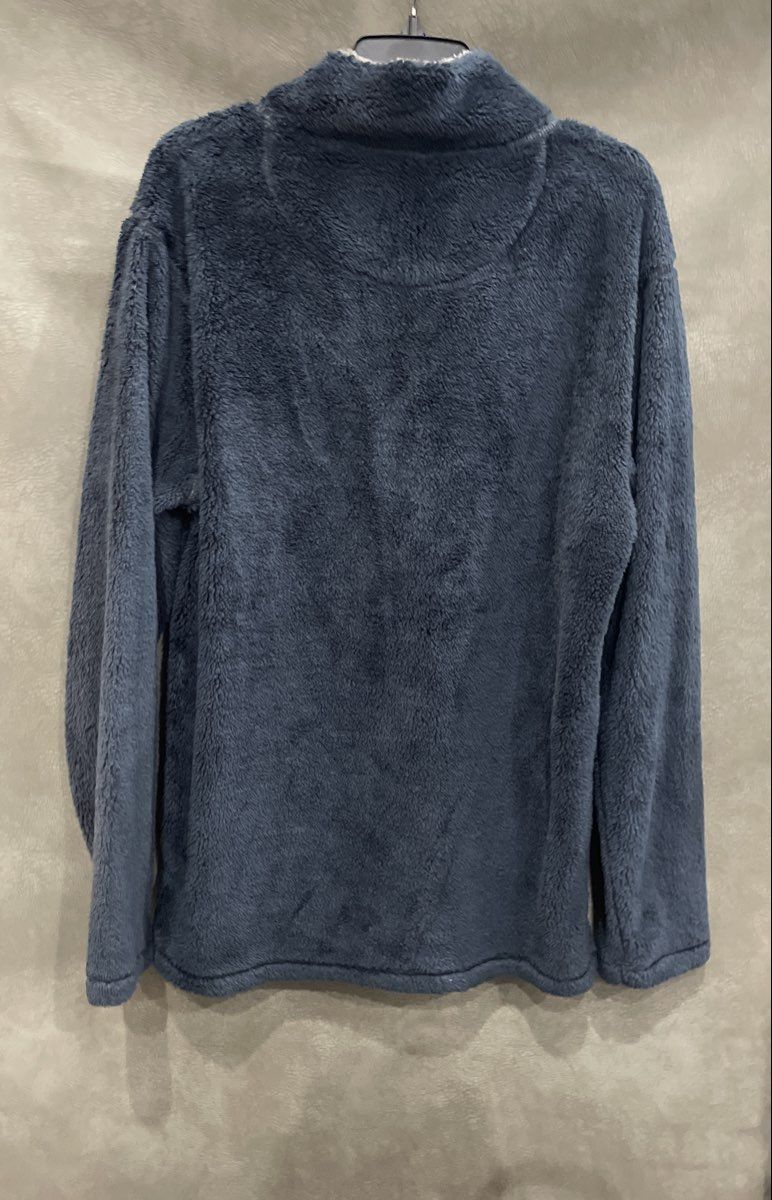 Trinity Men's Blue High Pile Sherpa Fleece 1/4 Zip Pullover Sweater NWT Sz L