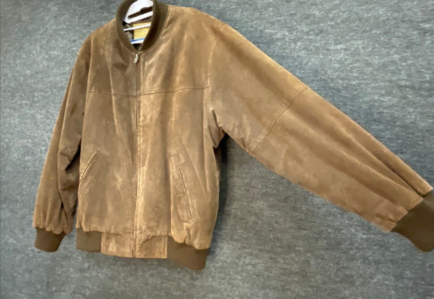 Boston Harbour Men's Brown Suede Bomber Jacket Vintage 90s Y2K Sz M