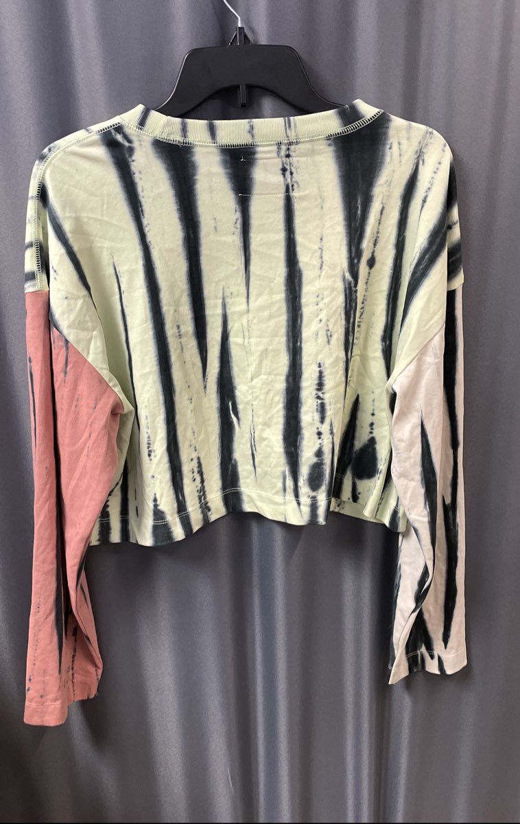 CHNGE Women's Long Sleeve Tie Dye Crop Top Organic Cotton Multi-Color Size M