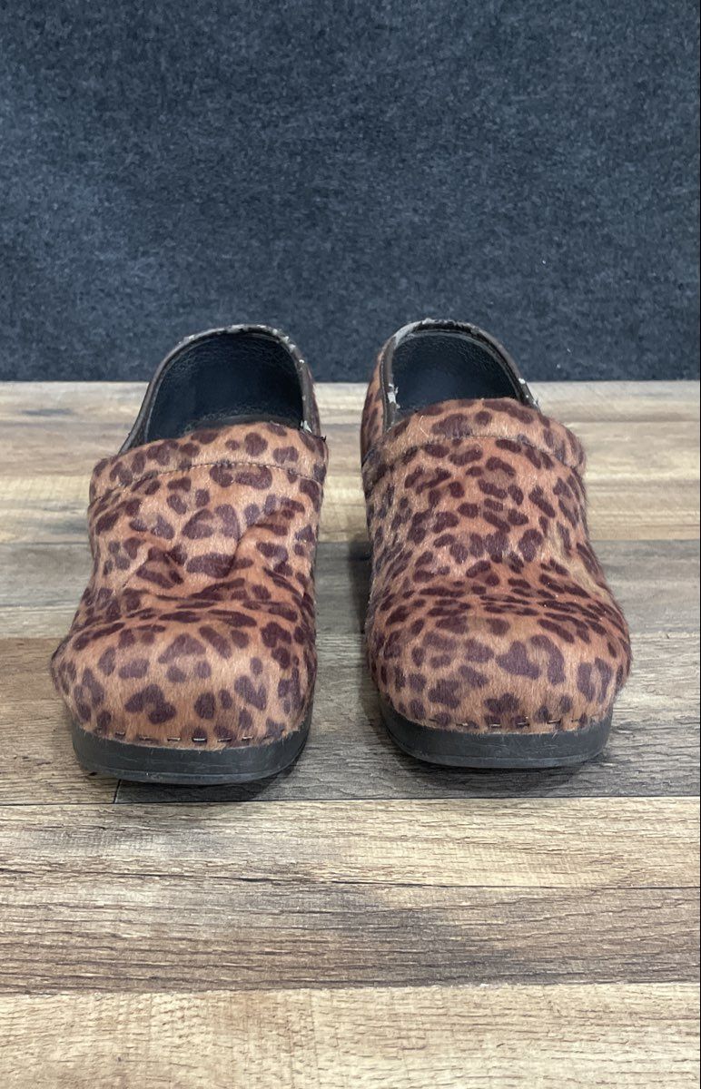 Croft & Barrow Juliana Cheetah Print Faux Fur Clogs Women's Size 8 M