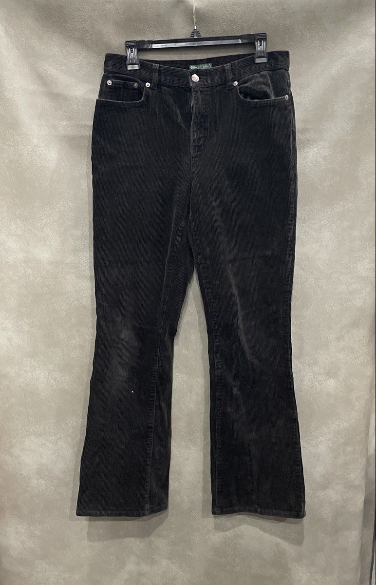 Lauren Ralph Lauren Women's Black Corduroy Stretch Cotton 5-Pocket Pants Sz 8