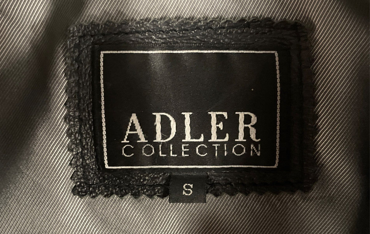 Adler Collection Women's Black Genuine Leather Zip Front Jacket Sz S