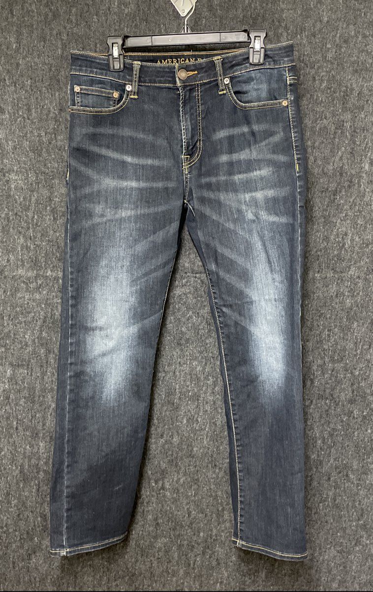 American Eagle Men's Blue Extreme Flex Dark Wash Denim Jeans 32x30