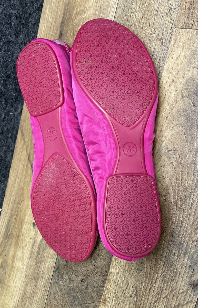 Michael Michael Kors Hot Pink Patent Toe Bow Ballet Flats Women's Size 8M