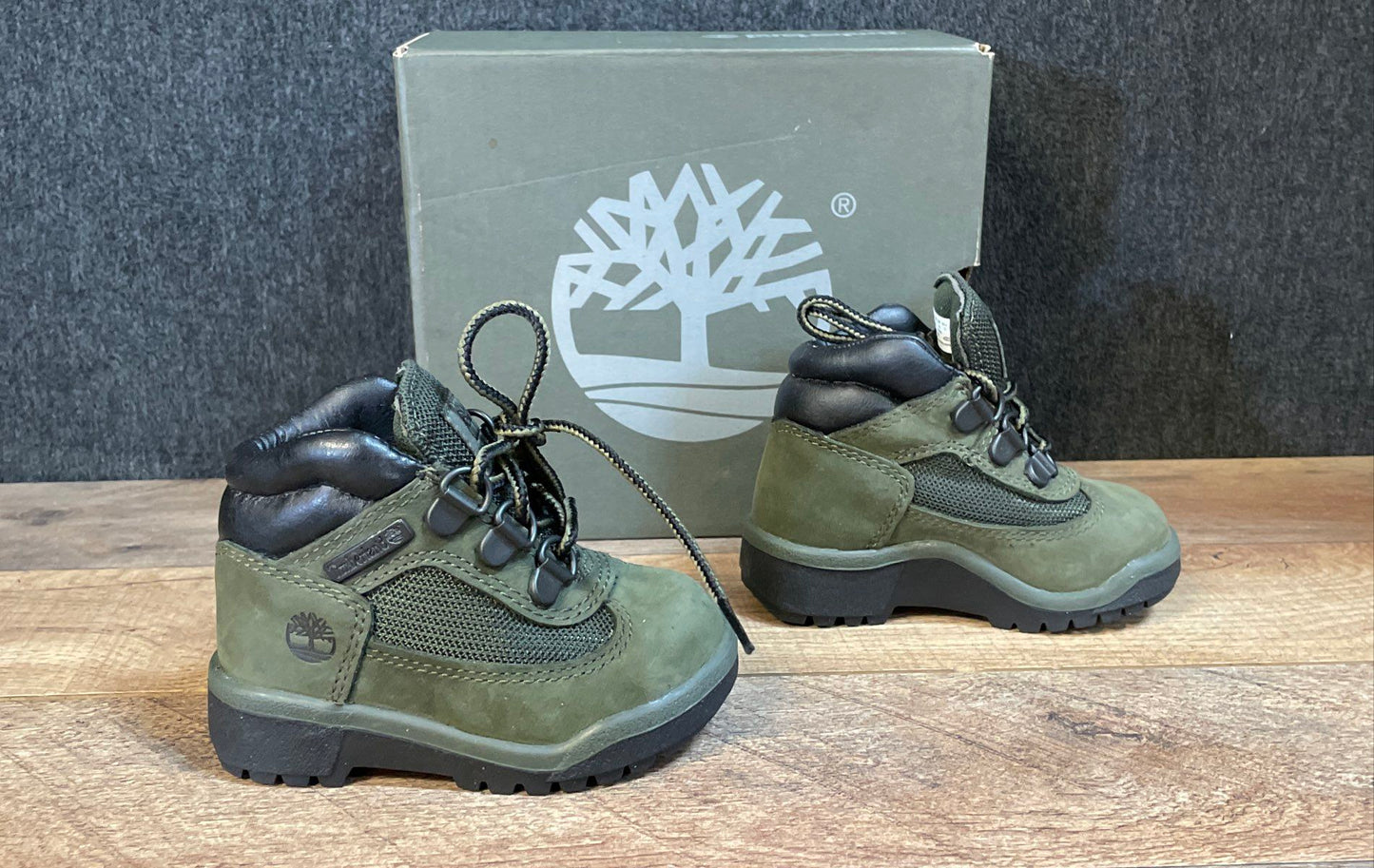Timberland Field Boot Mid Dark Green Nubuck Toddler Boots Size 5 NIB DS