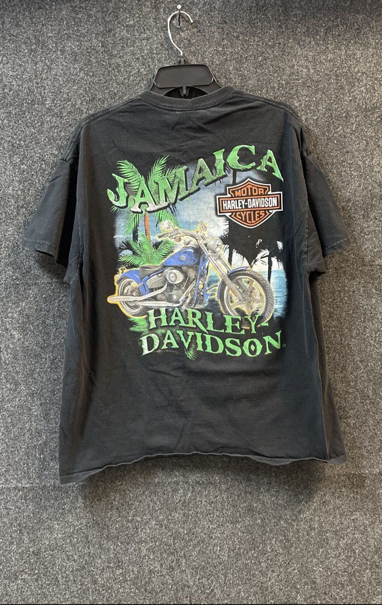 Harley-Davidson Jamaica Graphic T-Shirt Black Short Sleeve Sz XL
