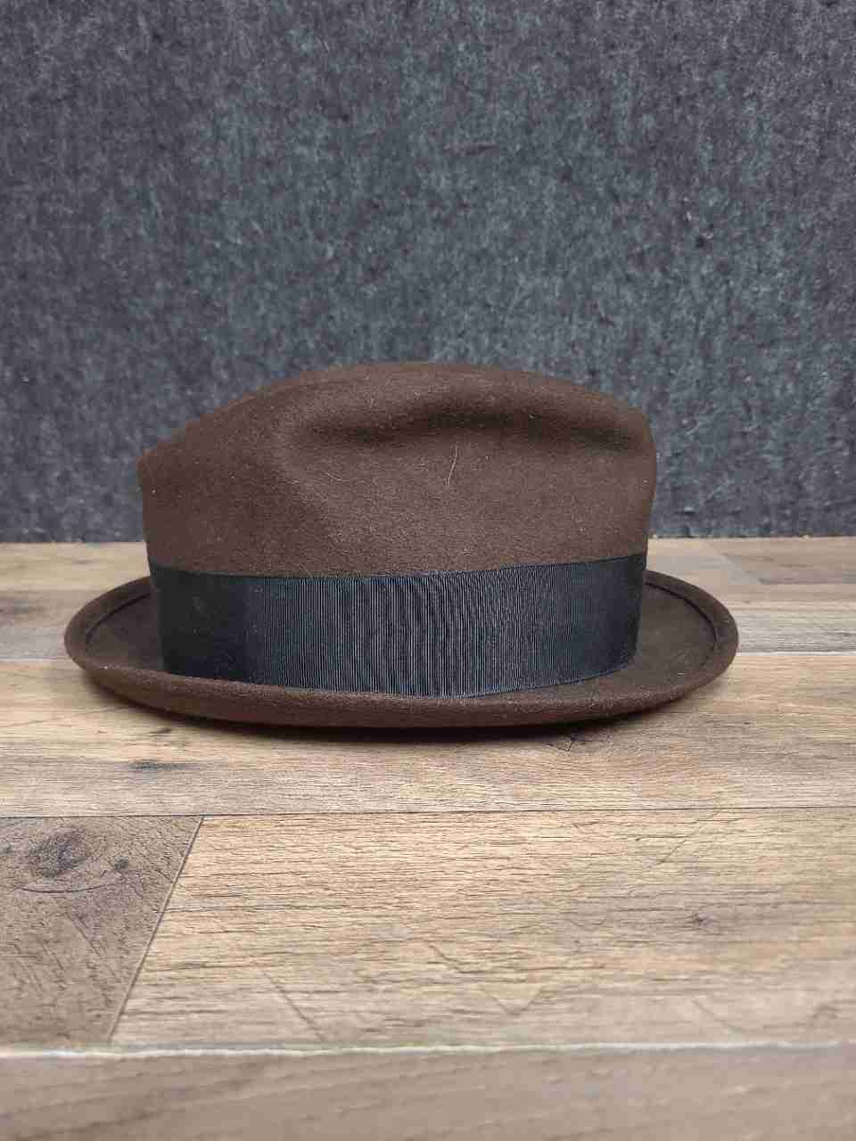 Vintage Microfelt Progress Men's Brown Wool Felt Fedora Hat Sz 6 3/4