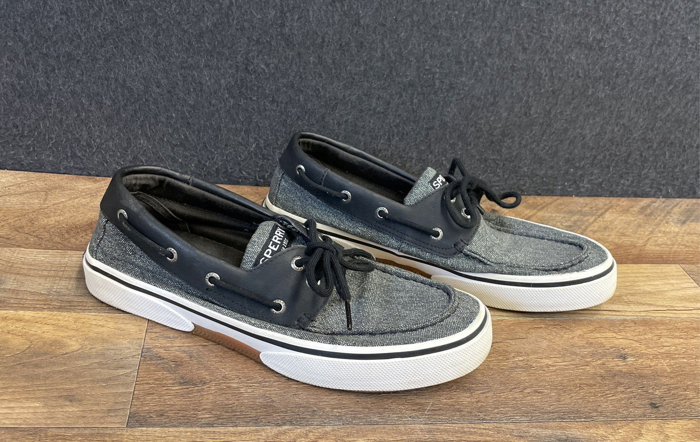 Sperry Bahama II Boat Sneaker Dark Grey Heather Canvas Men's Size 9