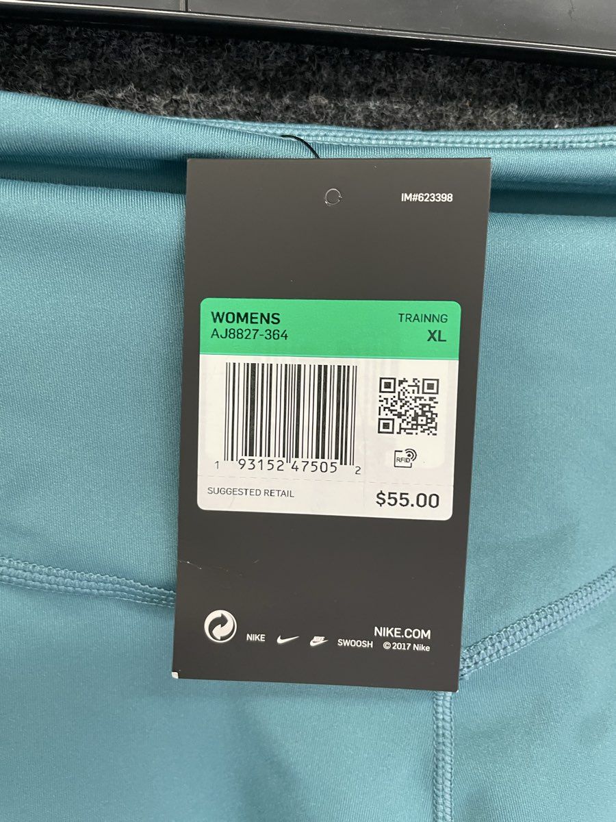 Nike Women's One Tight Fit Leggings Teal Blue Training Tights AJ8827-364 XL NWT