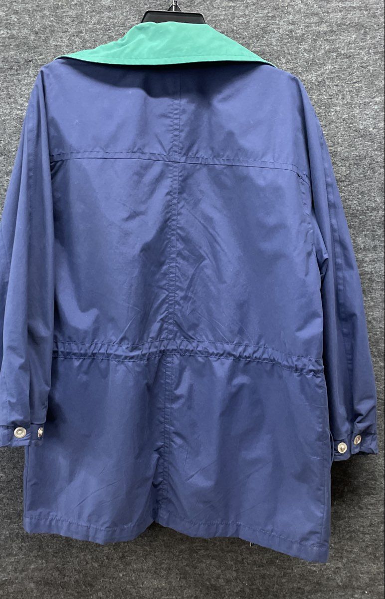 Vintage 90s London Fog Women's Navy Blue Green Contrast Collar Jacket Sz 8