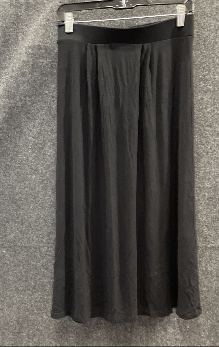 Dana Buchman Women's Black Viscose Spandex Elastic Waist Maxi Skirt Sz S