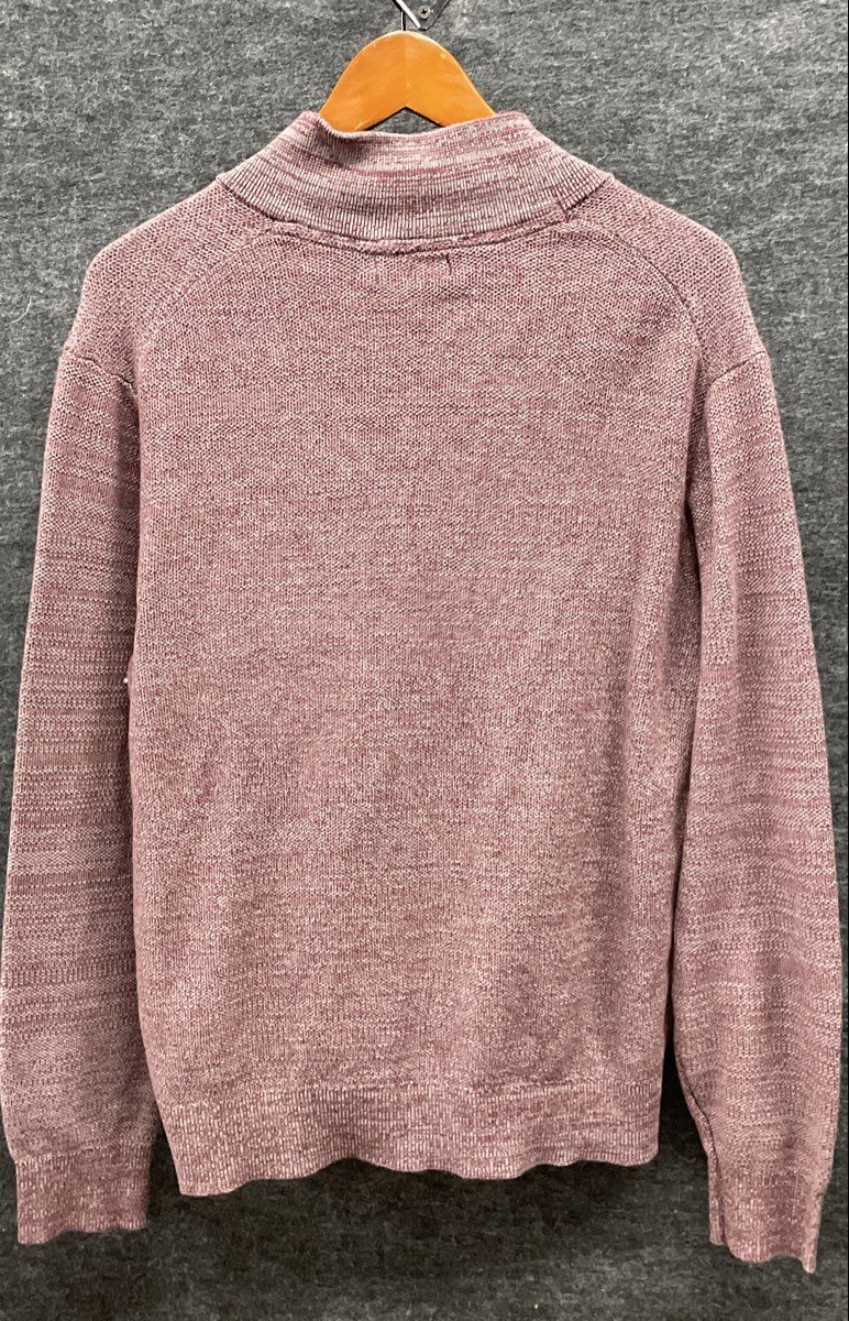 Nautica Men's Quarter Zip Sweater Pullover Red Marled Long Sleeve Size XL
