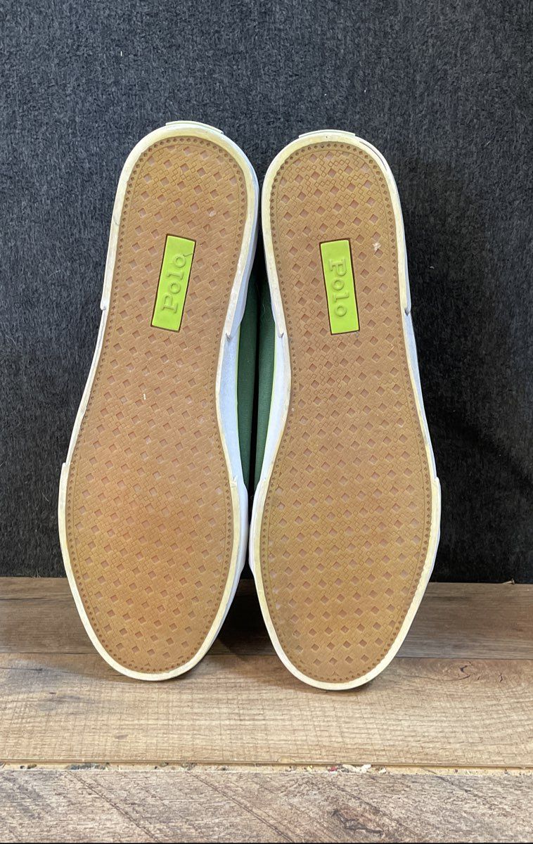 Polo Ralph Lauren Faxon Low Green White Lime Canvas Sneakers Size 13D